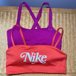 Lot of (2) Sports Bras Nike & Under Armour